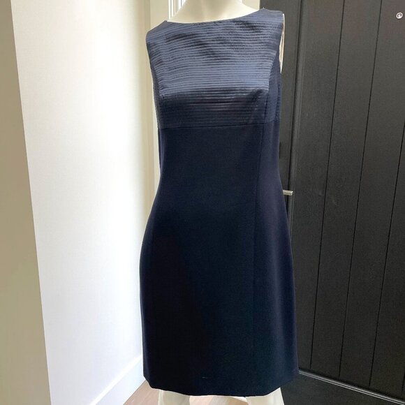 Peter Nygard Dresses & Skirts - Peter Nygard Pure New Wool Classic Sleeveless Sheath Midi Dress Navy Blue Sz 8